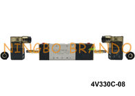 1/4 &quot;এনপিটি 4V330C-08 এয়ারট্যাক টাইপ বায়ুসংক্রান্ত সোলেনয়েড ভালভ 5/3 ওয়ে ক্লোজ সেন্টার AC220V DC24V